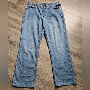 Nrj Wide Leg Boot Cut Embroidered Pocket Jeans Size 10T 10 Tall